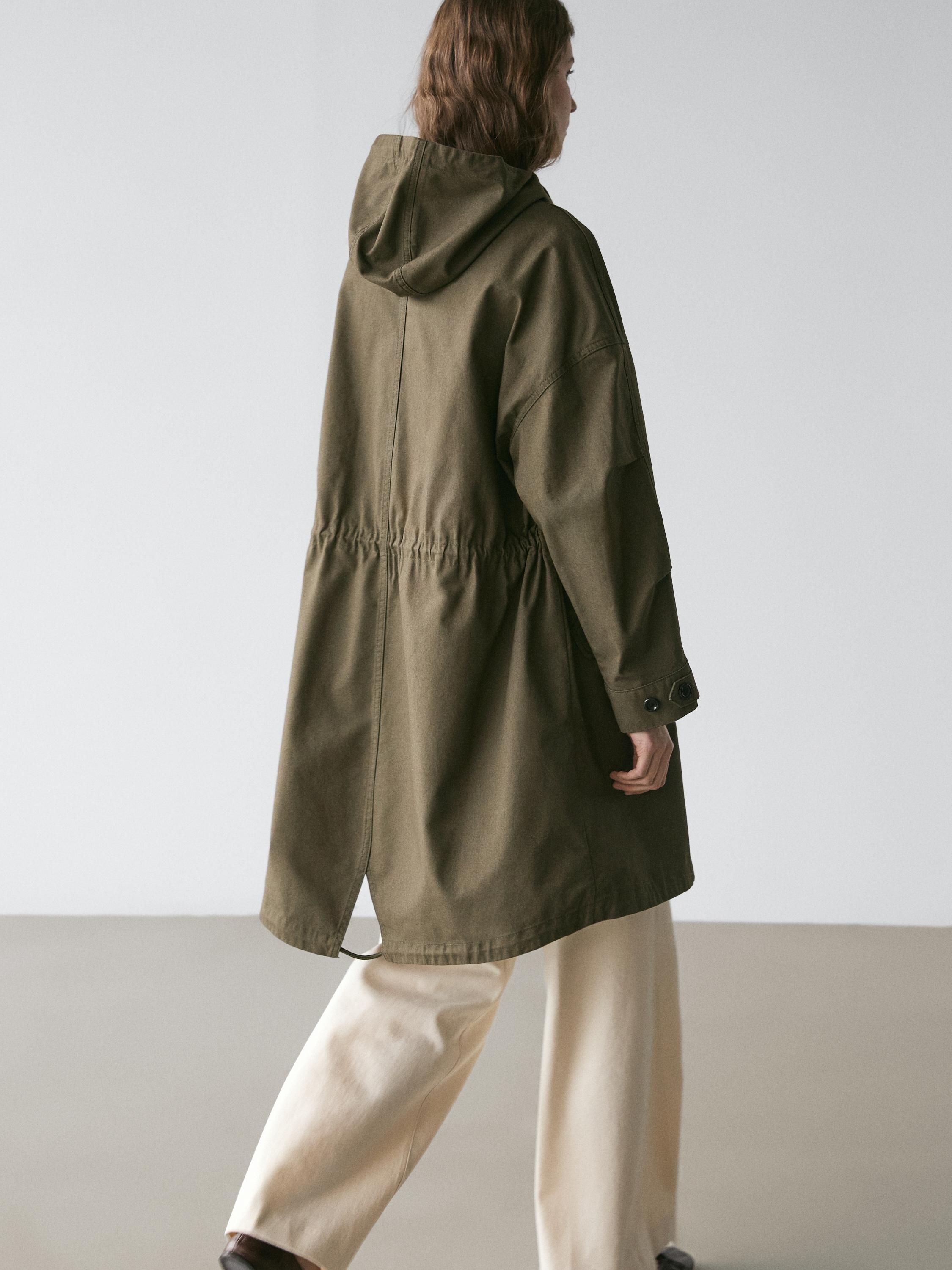Parka longue en coton